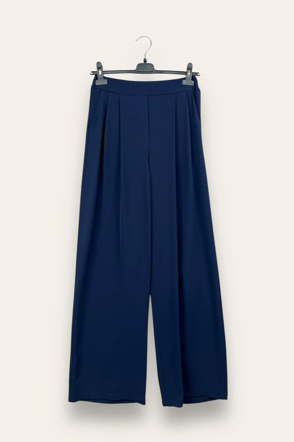 Pantalone fluido a palazzo, elastico retro vita 