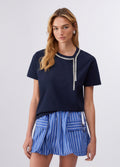 LIU JO ECS T-SHIRT C/CATENA STRASS