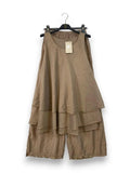 LOVEme Completo canotta over e pantalone a palazzo in tencel
