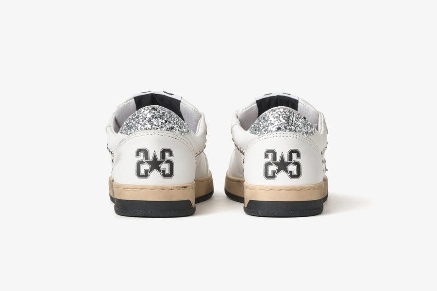 SNEAKERS WEEK STAR BIANCO/ARGENTO CON BORCHIE 