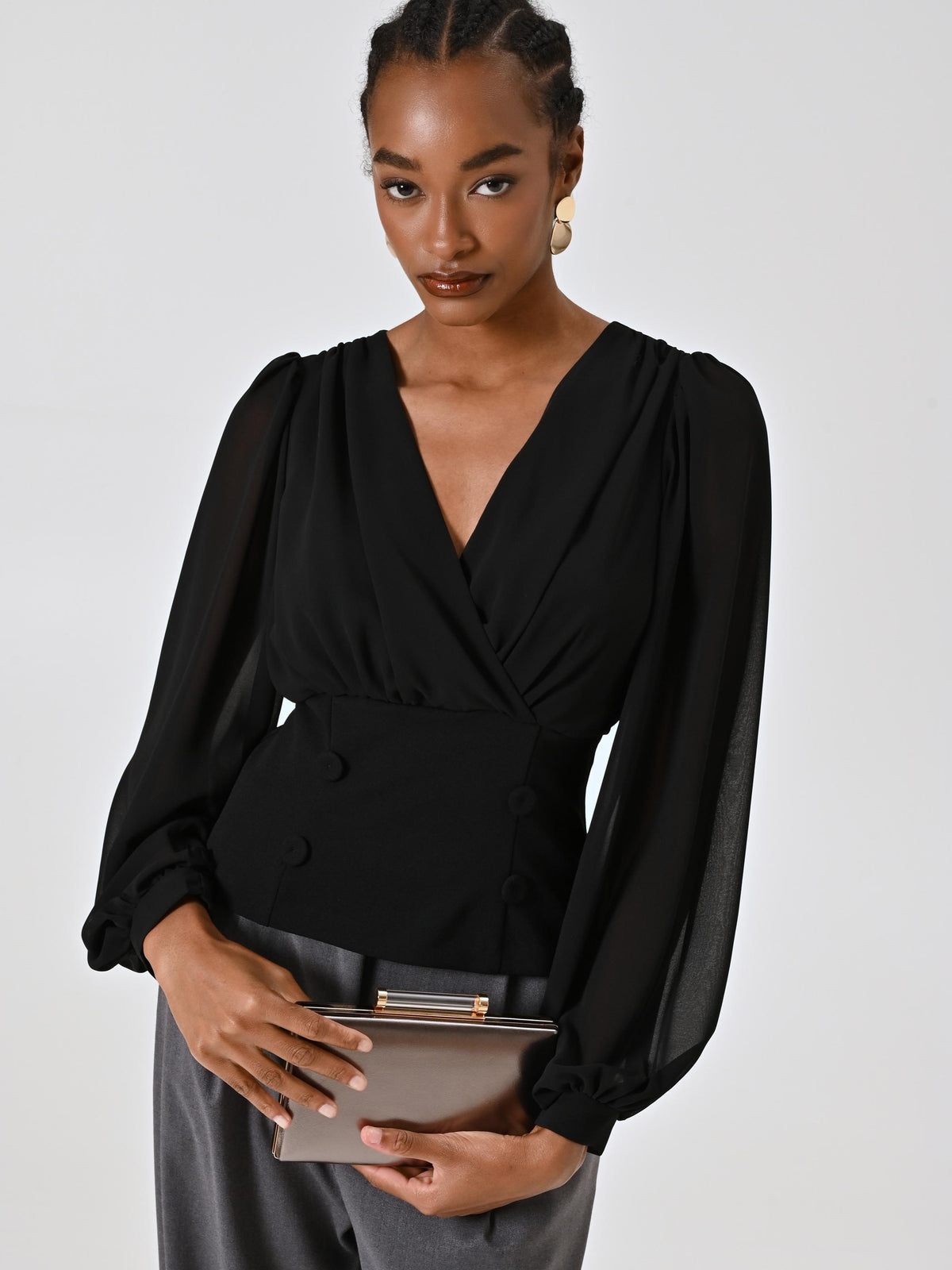 FSTYLE AI9065-B BLUSA SFIANCATA 