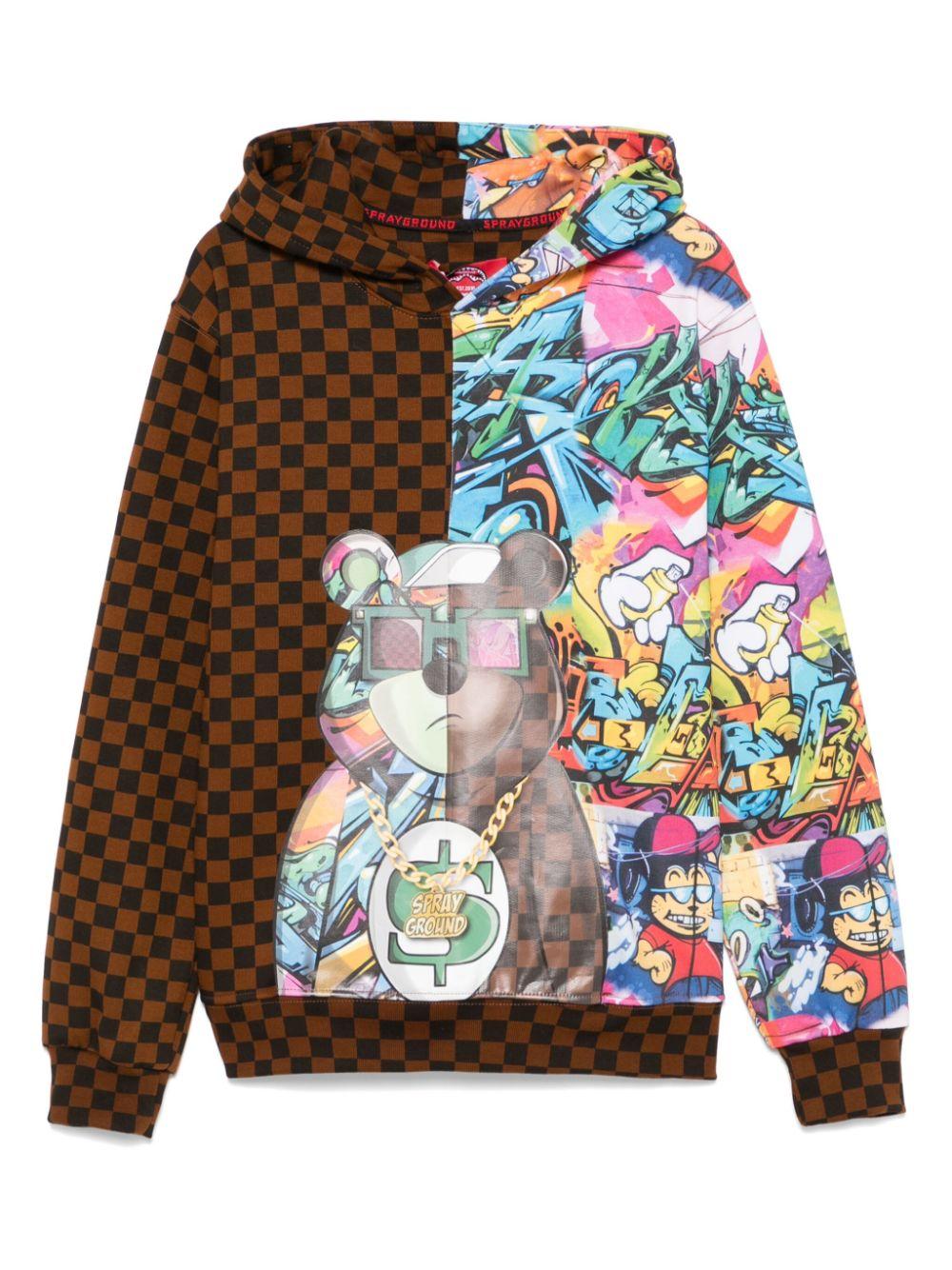BEAR DONT CARE SPLIT HOODIE SPY1131/BROWN SPRAYGROUND