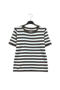 Short-sleeved striped viscose T-shirt