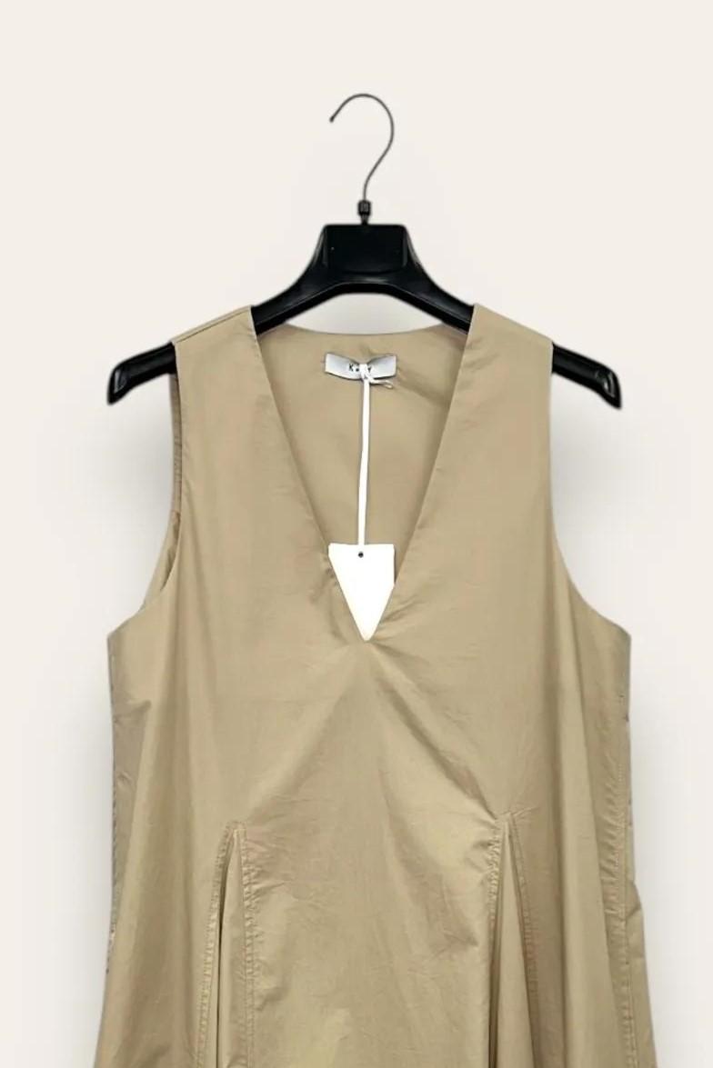 Abito lungo scollo V FA-12662/Beige LOVEme