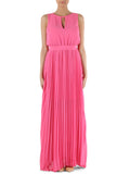 LONG PLEATED GEORGET DRESS
