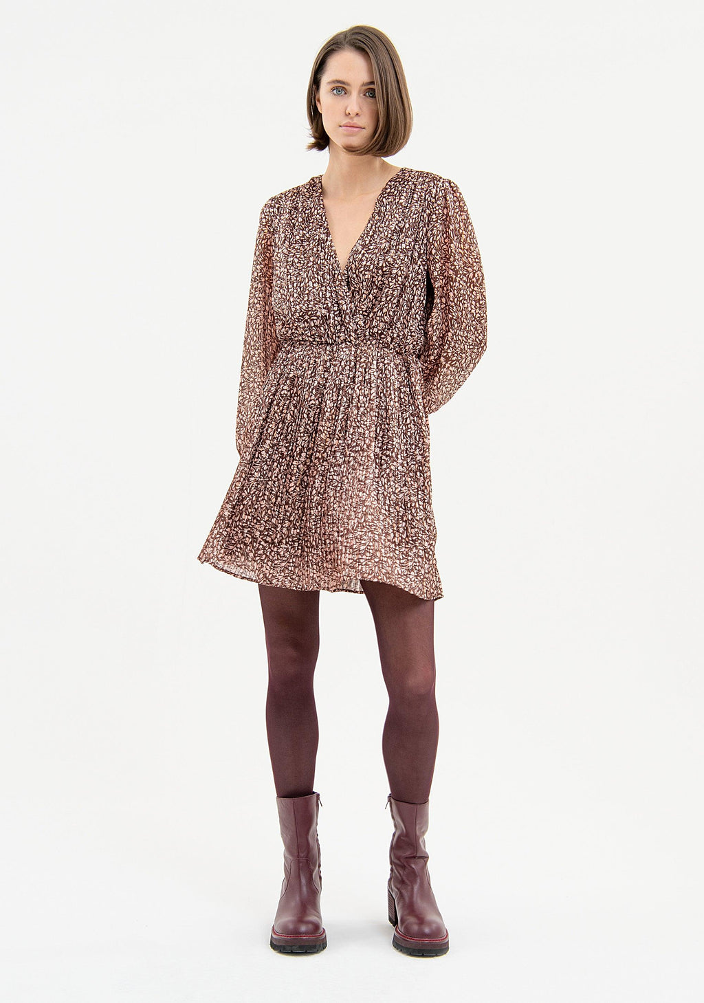 SHORT DRESS PRINT BROWNPOWDER 