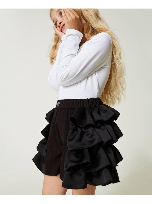 GONNA/PANTALONE CON BALZE IN DUCHESSE 232GJ2211/00006 TWINSET