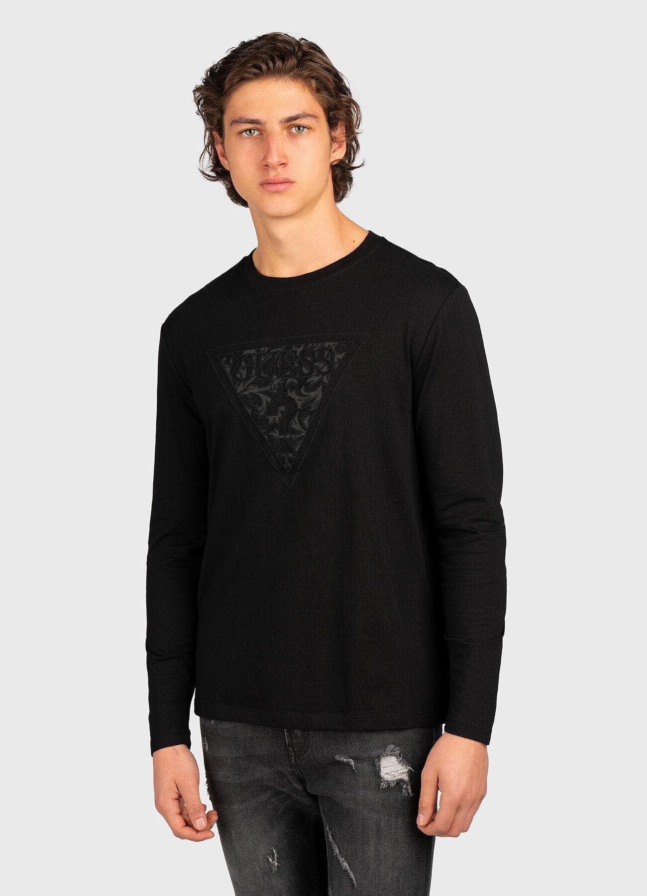 LS CN EMBROIDERED TRIANGLE TEE 