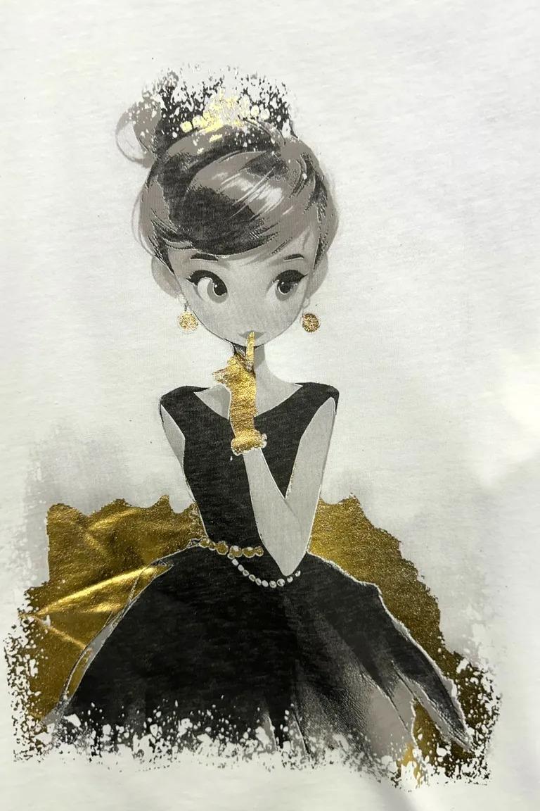 T-shirt con una principessa VB-10772/Bianco LOVEme