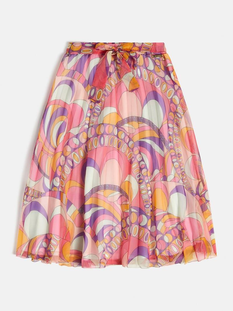 PLEATED CHIFFON MIDI SKIRT 