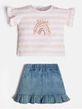 SET SS T-SHIRT+DENIM SKIRT 