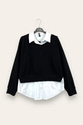 LOVEme Felpa con inserti a camicia