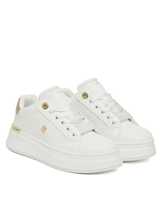 SNEAKER BASSA ALLACCIATA BIANCO/PLATINO 