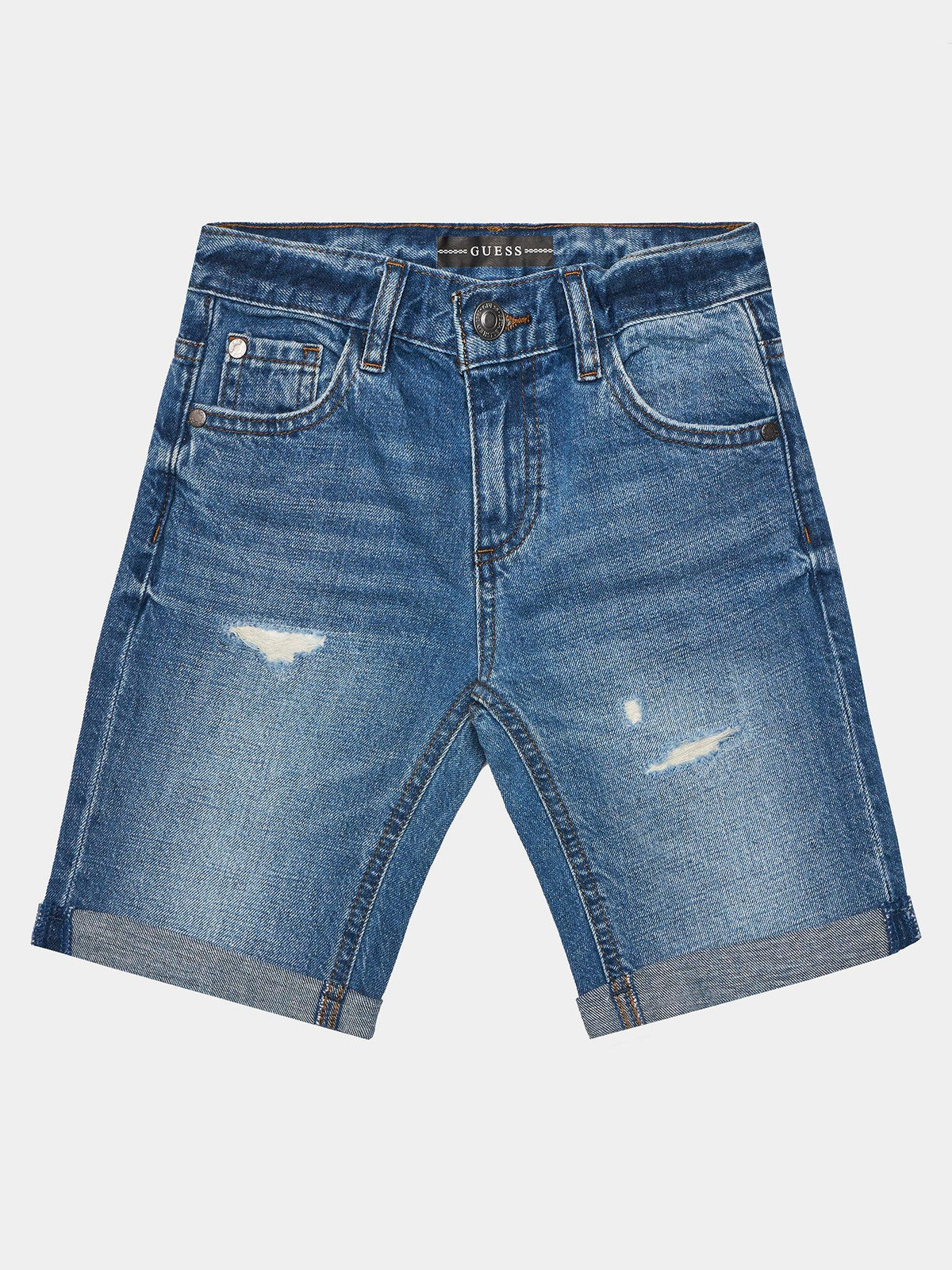 DENIM LINEN SHORTS 