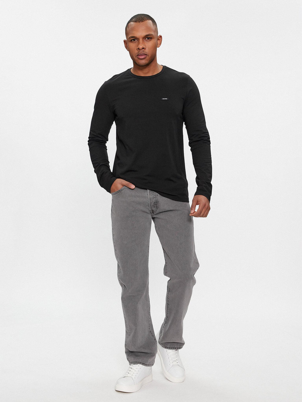 STRETCH SLIM FIT LS K10K112725/BEH CALVIN KLEIN