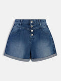 DENIM TENCEL SHORTS 