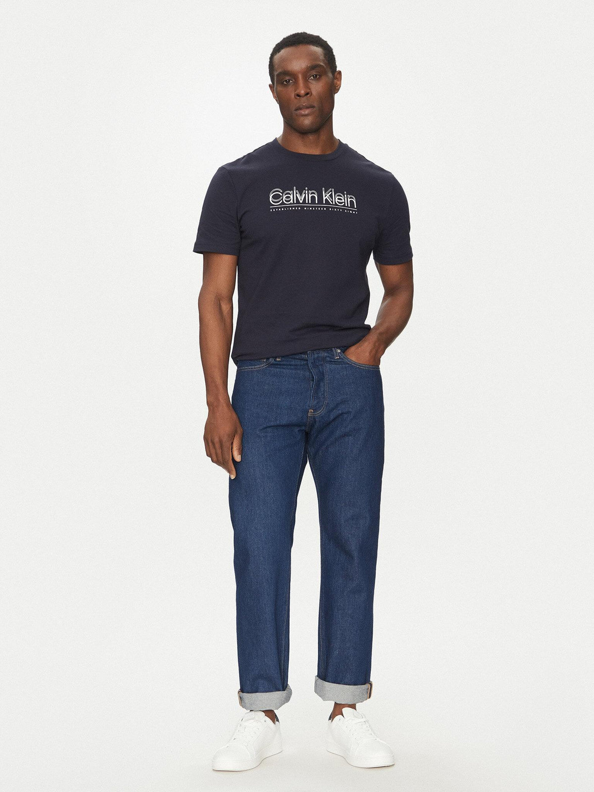 CP-DOUBLE LOGO T-SHI K10K114149/CEF CALVIN KLEIN
