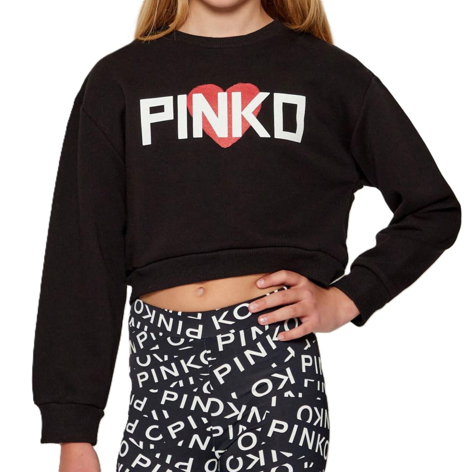 FELPA CON STAMPA CUORE PINKO KFFE023 C FF013/N000 PINKO