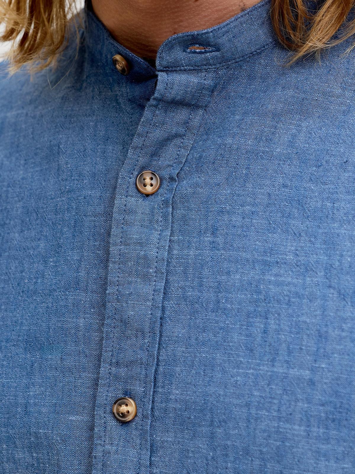 JJESUMMER LINEN BLEND BAND SHIRT L/S SN 