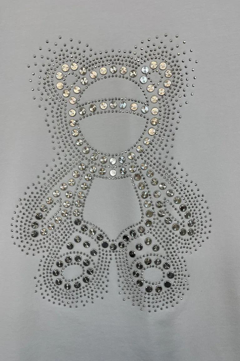 T-shirt orso con strass 