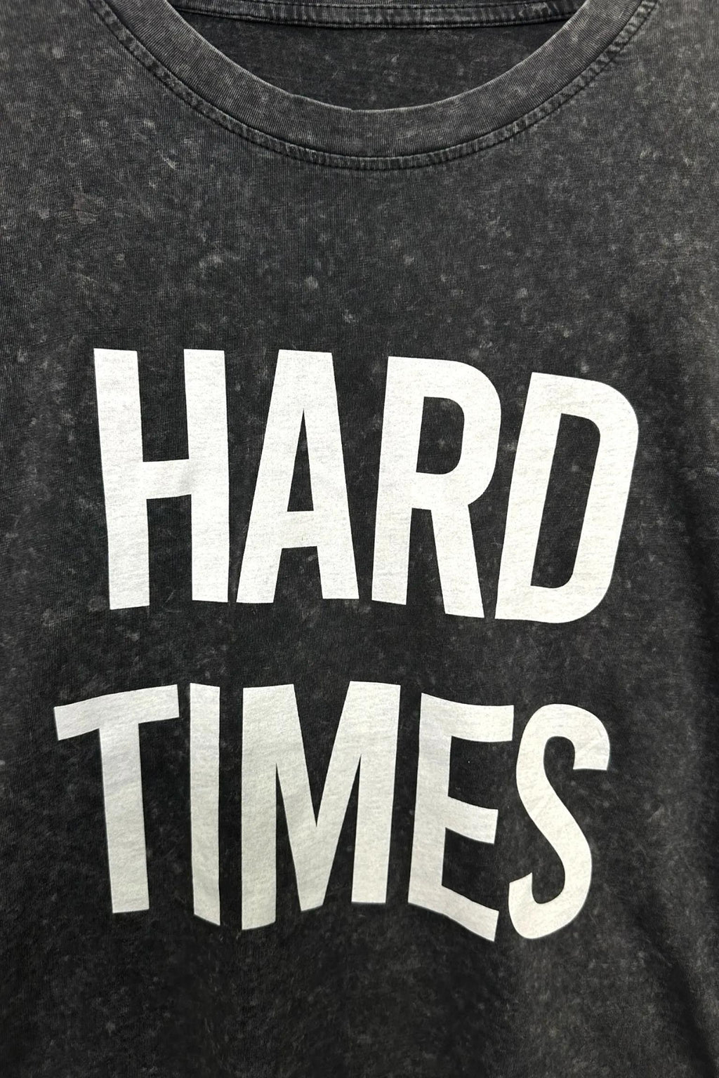 T-shirt stone wash con scritta "hard time" VB-10754/Antracite LOVEme