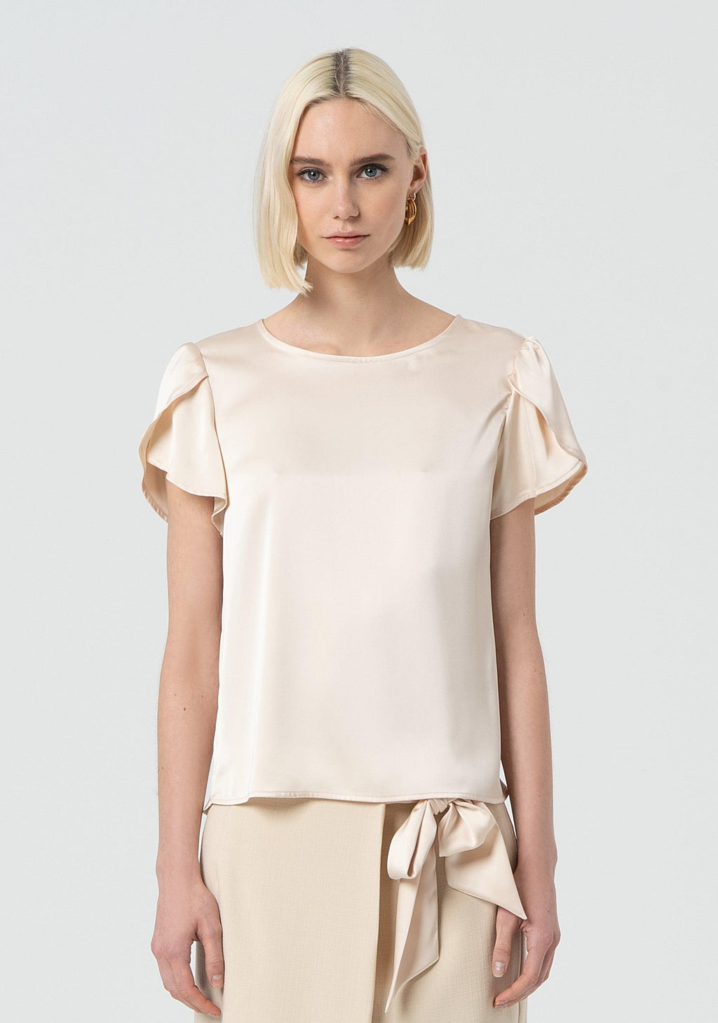 BUTTERFLY SLEEVES BLOUSE SAND 