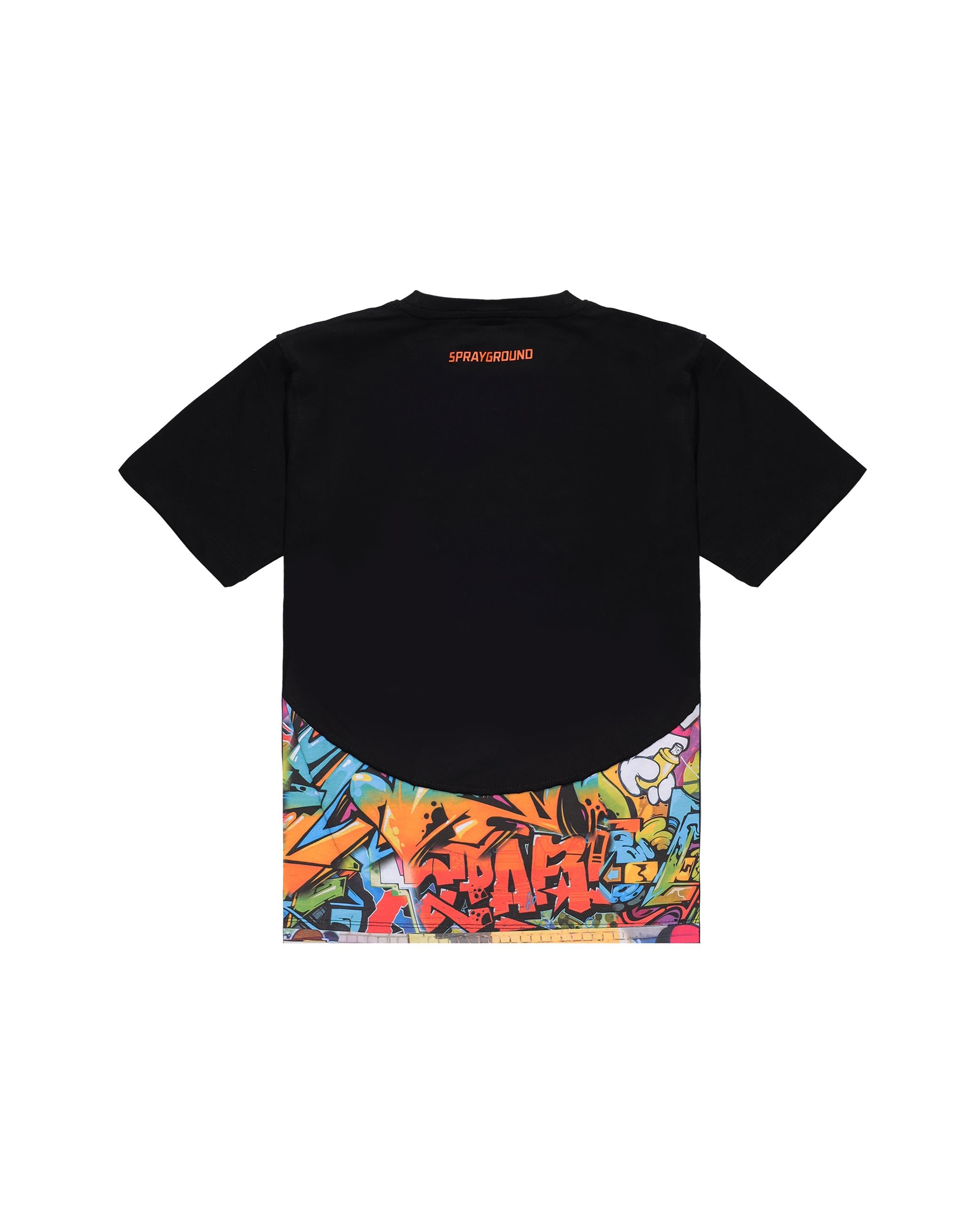 CURTAIN REGULAR T-SHIRT SPY1238/BLACK SPRAYGROUND