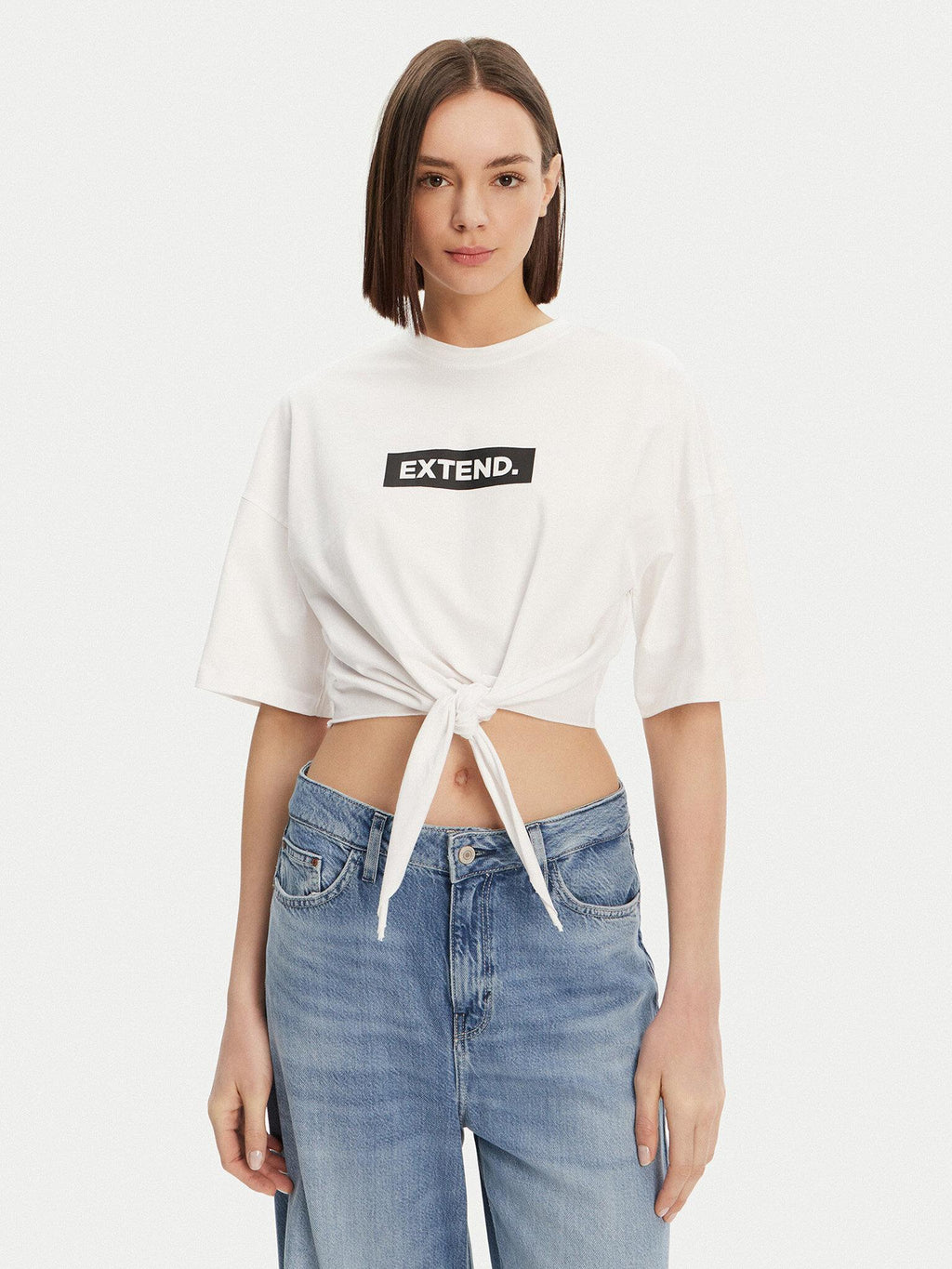 ONLSERENA LIFE S/S O-NECK KNOT TOP XTJRS 
