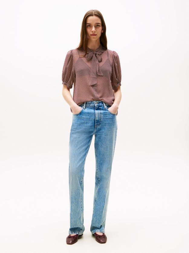RUFFLE TIE PRINT S/S 