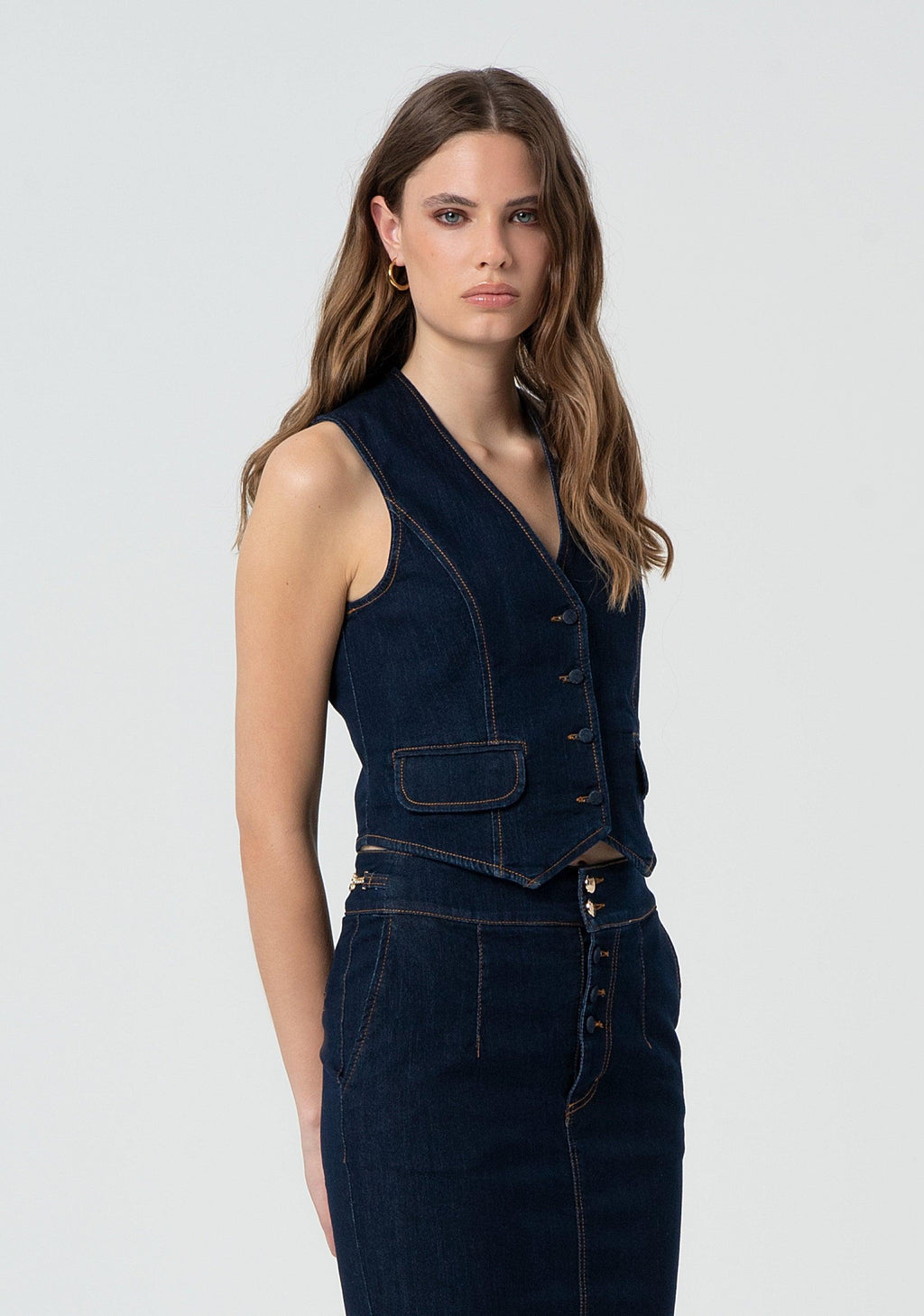 DENIM GILET RAWWASH FR25SJ5024D46093/L23 FRACOMINA