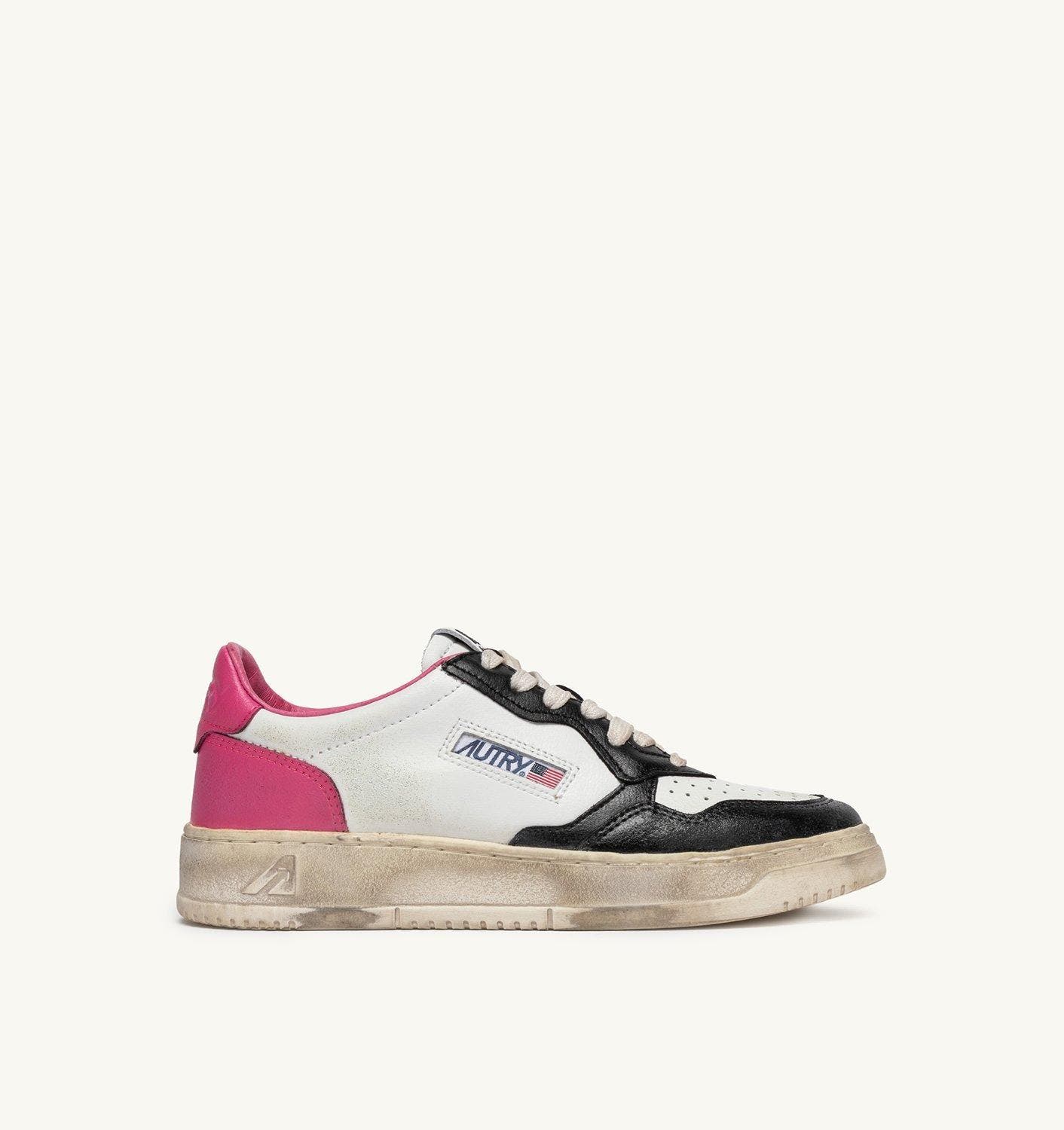 SUP VINT LOW WOM - LEAT/LEAT BLK/SHCKPNK 