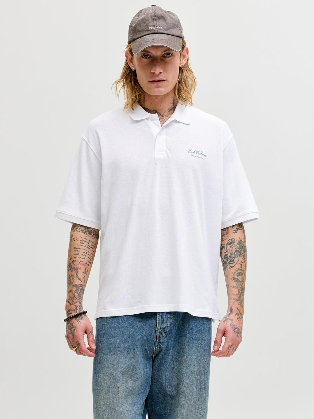 JJEARCHIVE GRAPHIC POLO SS LN 