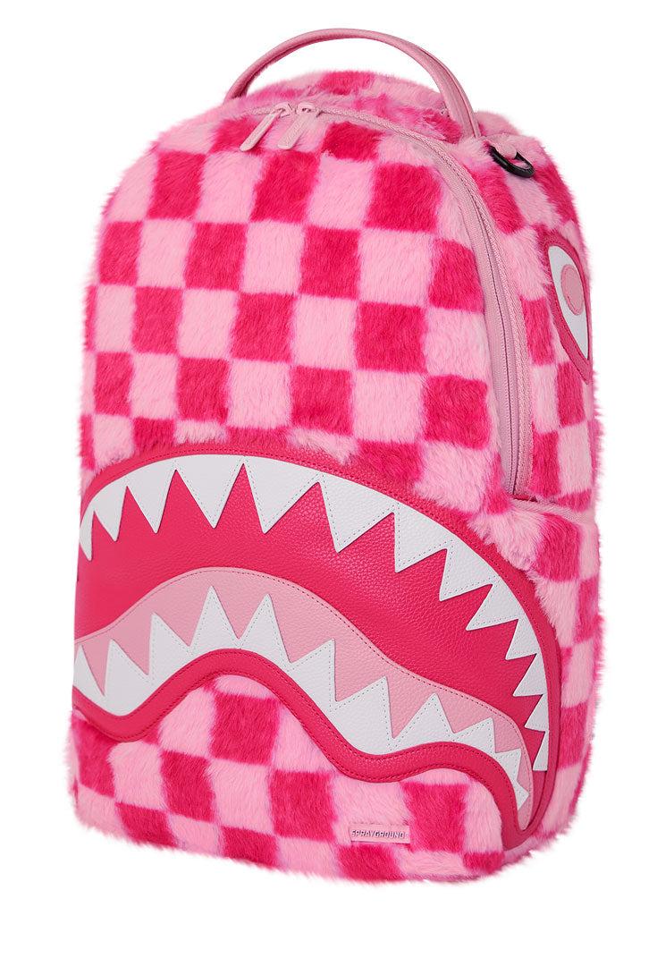 PINK FUR CHECK BACKPACK 