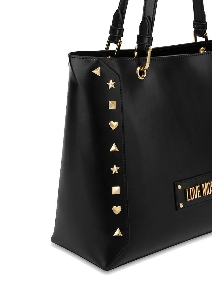 BORSA PU NERO+BORCHIE 