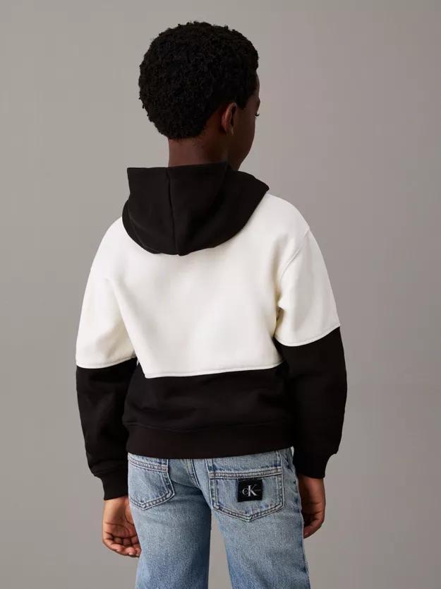 BRUSHED FLEECE CLR BLOCK HOODI 