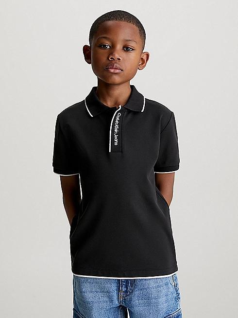 INTARSIA LOGO PIQUE POLO 