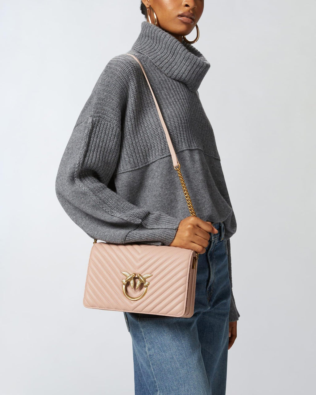 LOVE CLICK CLASSIC  SHEEP NAPPA CHEVRON 100063 A0GK/O81Q PINKO