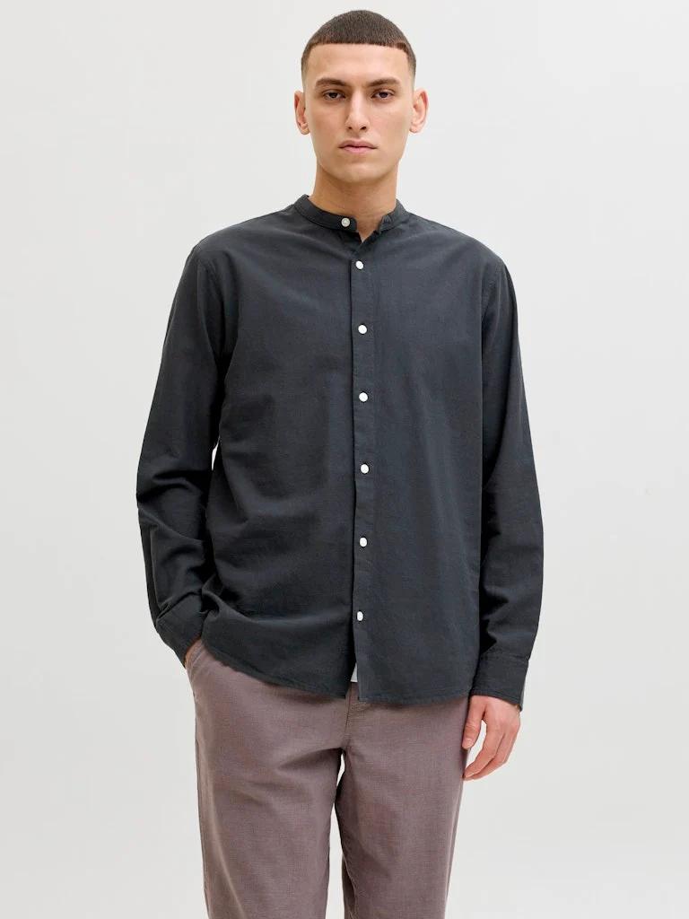 JJEBREEZE LINEN BLEND BAND SHIRT L/S SN 
