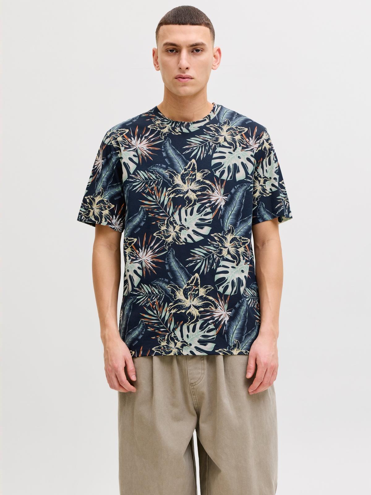 JJHONOLULU AOP TEE SS CREW NECK 