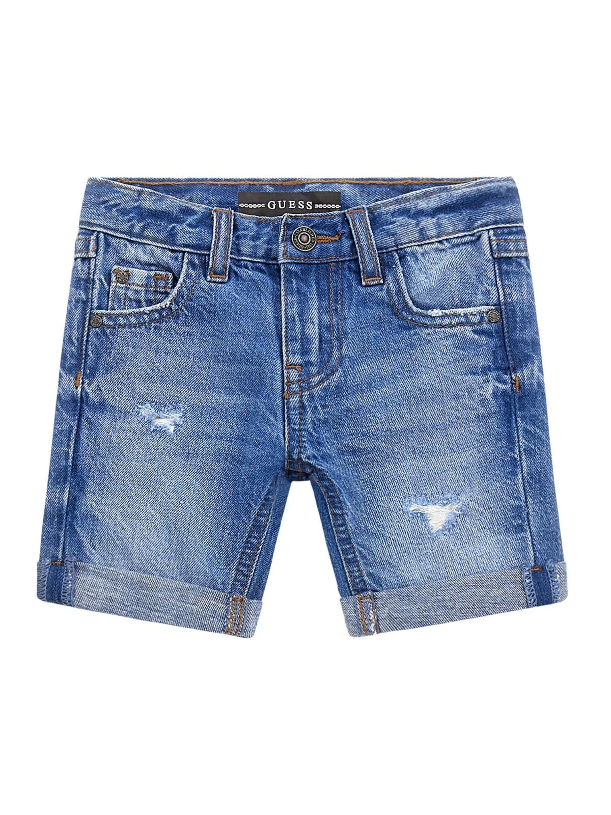 DENIM LINEN SHORTS 