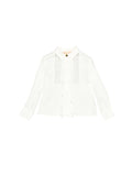 ELISABETTA FRANCHI La Mia Bambina CAMICIA CON PLASTRON RICAMATO NERO