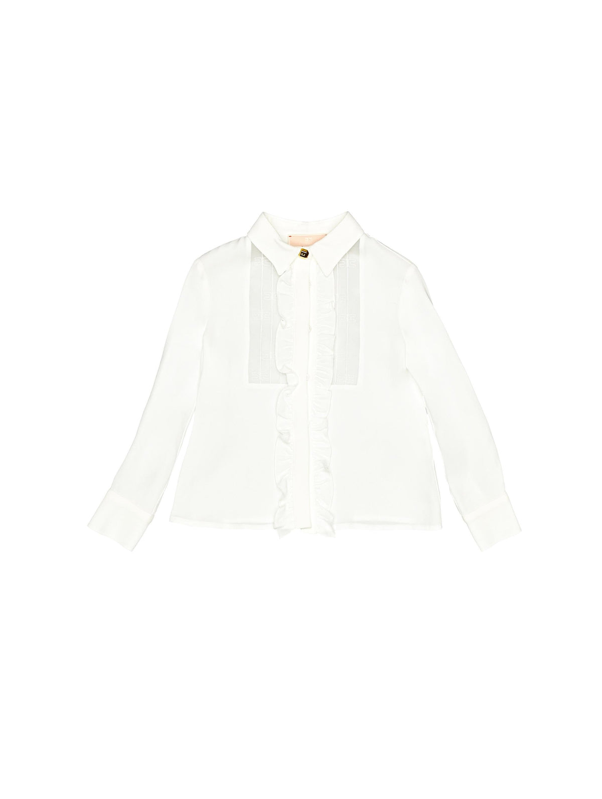 CAMICIA CON PLASTRON RICAMATO NERO EFCA226 0 VI011/0000 ELISABETTA FRANCHI La Mia Bambina