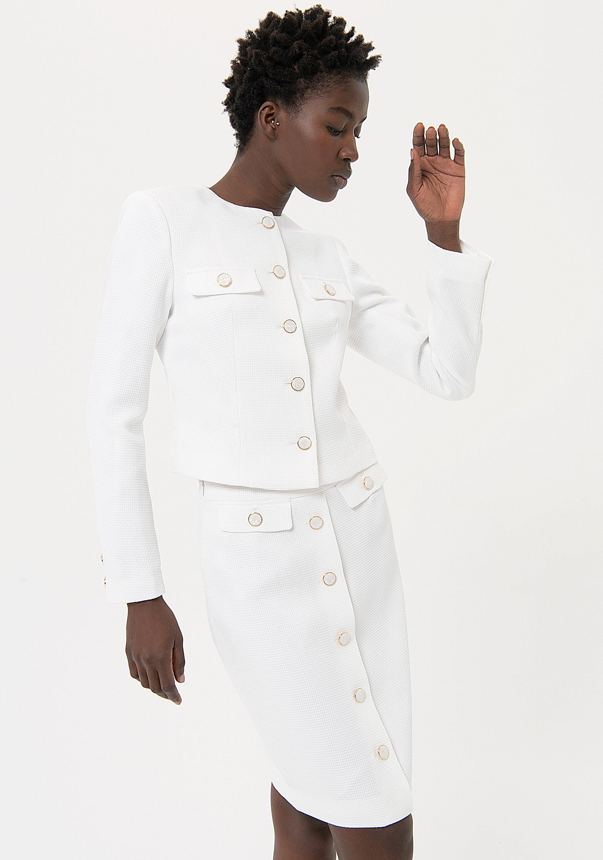 PENCIL MIDI SKIRT WHITE 