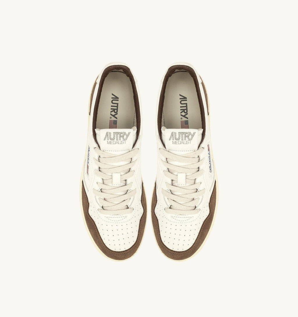 Sneakers Medalist basse in pelle bianca con inserti in suede 