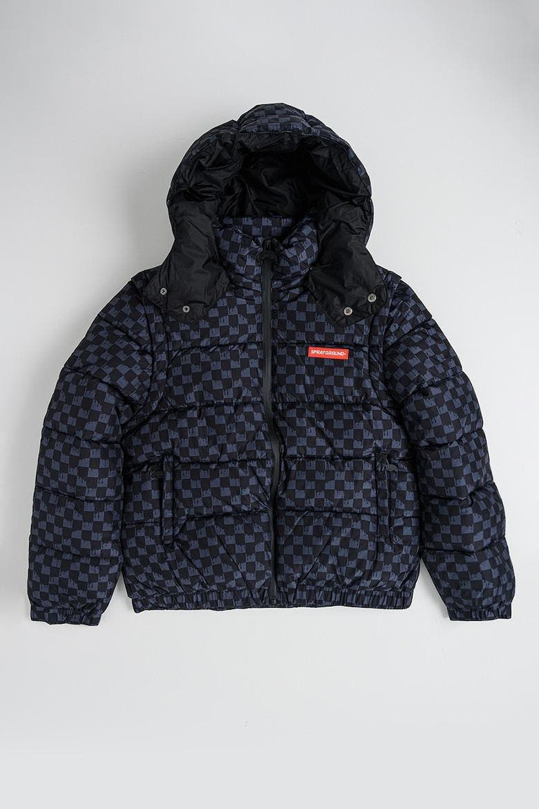 DRIP CHECK DETACH SLEEVE DOWN JKT J SPY1300/GREY SPRAYGROUND
