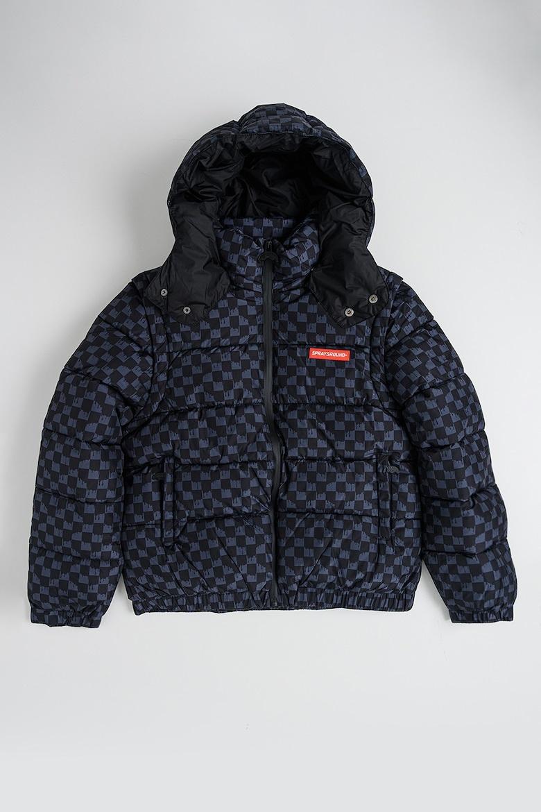 DRIP CHECK DETACH SLEEVE DOWN JKT J SPY1300/GREY SPRAYGROUND