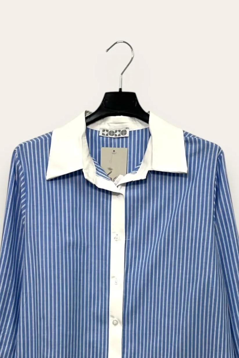 Camicia a righe CL-10684-CL-3517/Azzurro LOVEme