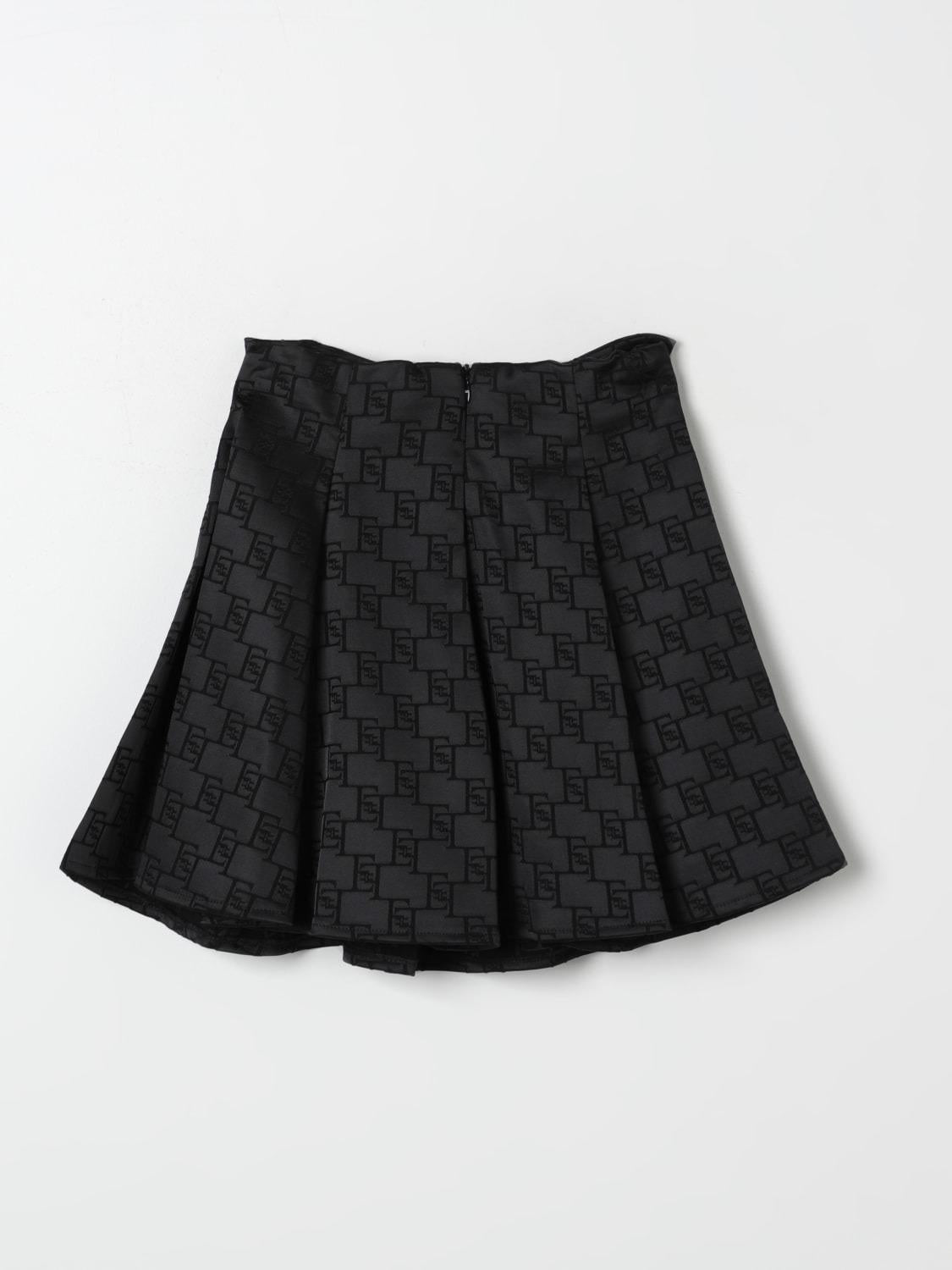 GONNA IN RASO JACQUARD EF CON MAXI FIOCCO NERO EFGO160 0 TV029/N000 ELISABETTA FRANCHI La Mia Bambina