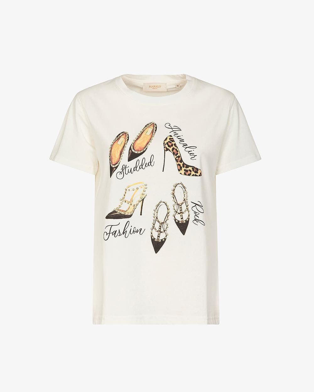 T-SHIRT G/C CON STAMPA E STRAS 