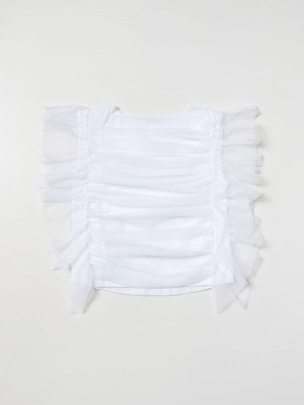 T-SHIRT IN JERSEY E TULLE C/DETTAGLIO ALETTA 